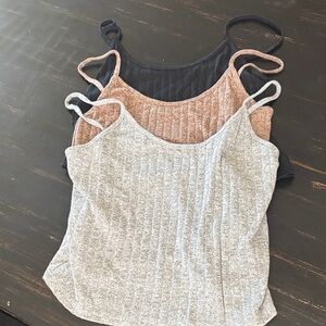 Stylish Women's Camisole Trio - Black, Brown, Gray